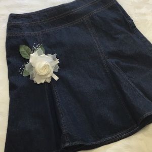Flirty Gored Denim Skirt
